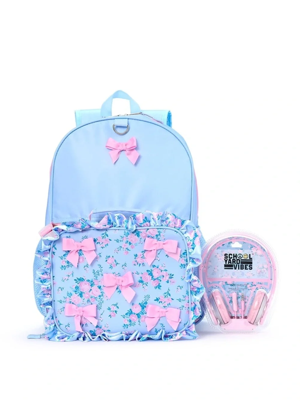 Girls Backpack Set for School, 3 in 1 Backpack with Lunchbox and Headphones W3